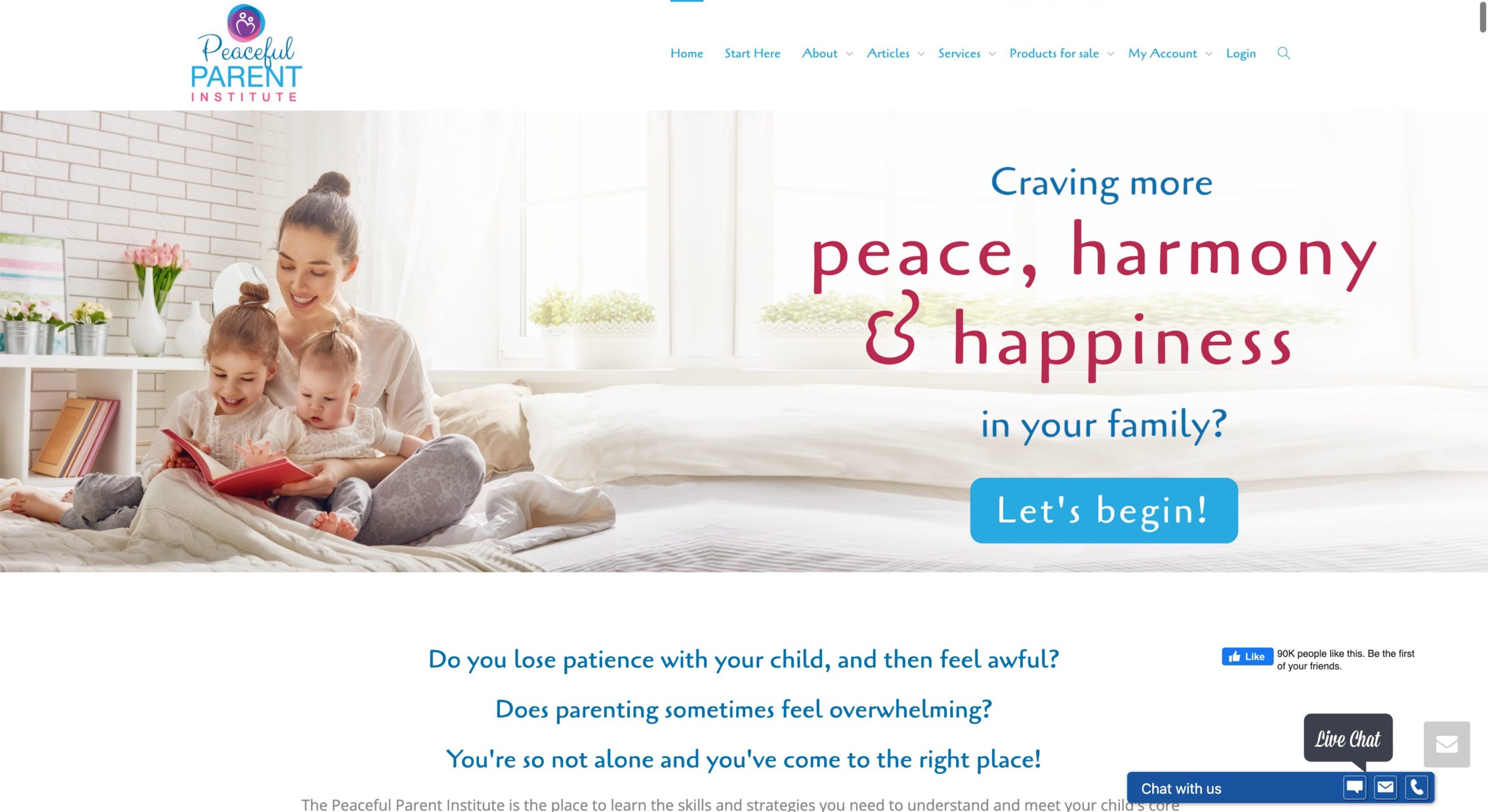 Peaceful Parenting Institute Screenshot
